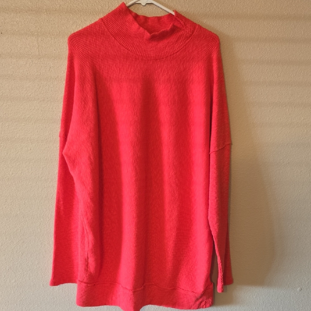 We The Free Vibrant Red Turtleneck Sweater